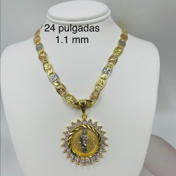 Saint Jude and Chain Italian Gold Plated